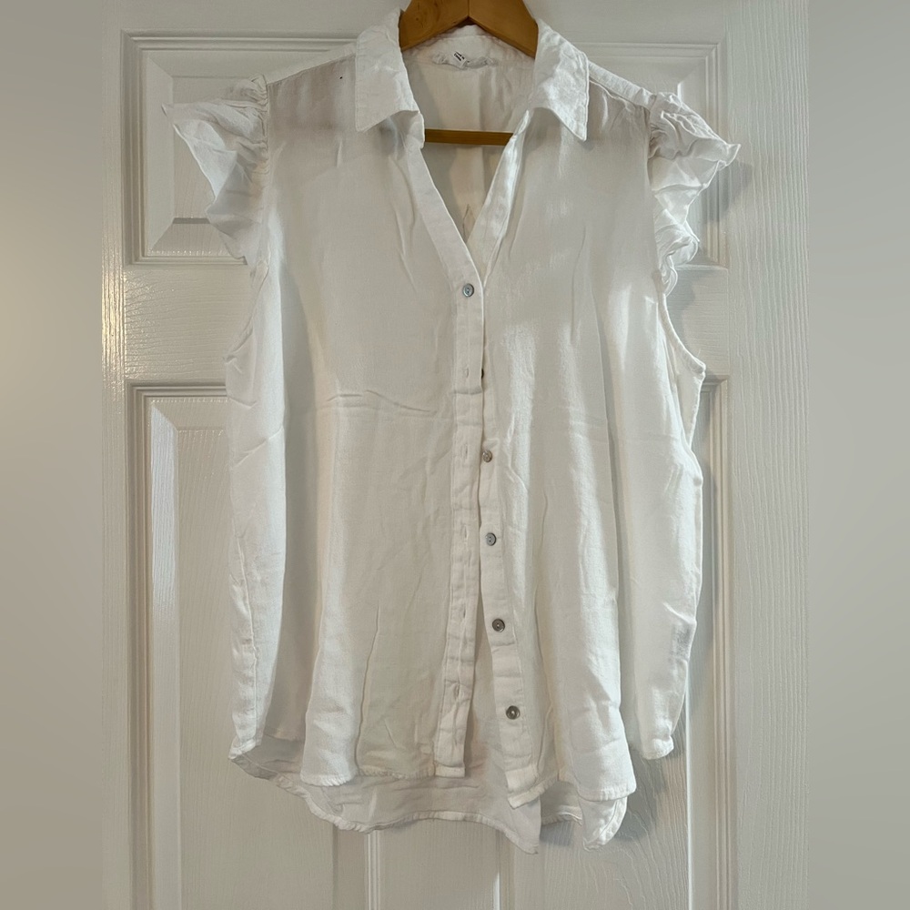 Jane + Delancey White Summer Blouse. Size XL